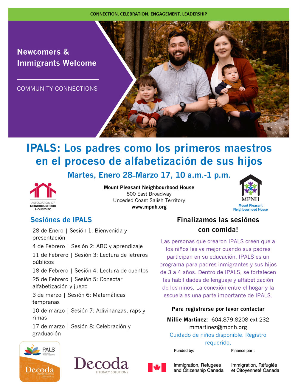 An image of the poster with program details, featuring a phot of two parents with two young children outdoors