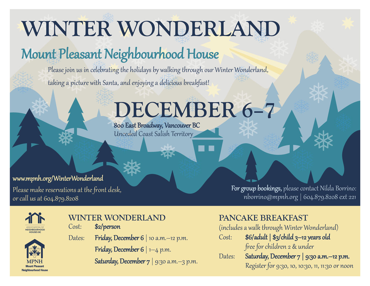 An image of the poster with event details, featuring a colourful winter scene.