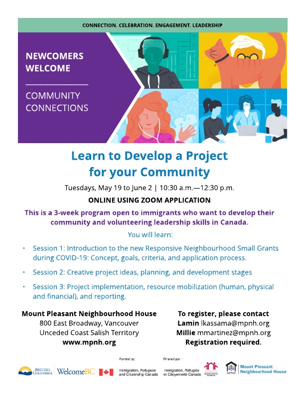 Poster for the workshop about learning how to develop a project for your Community