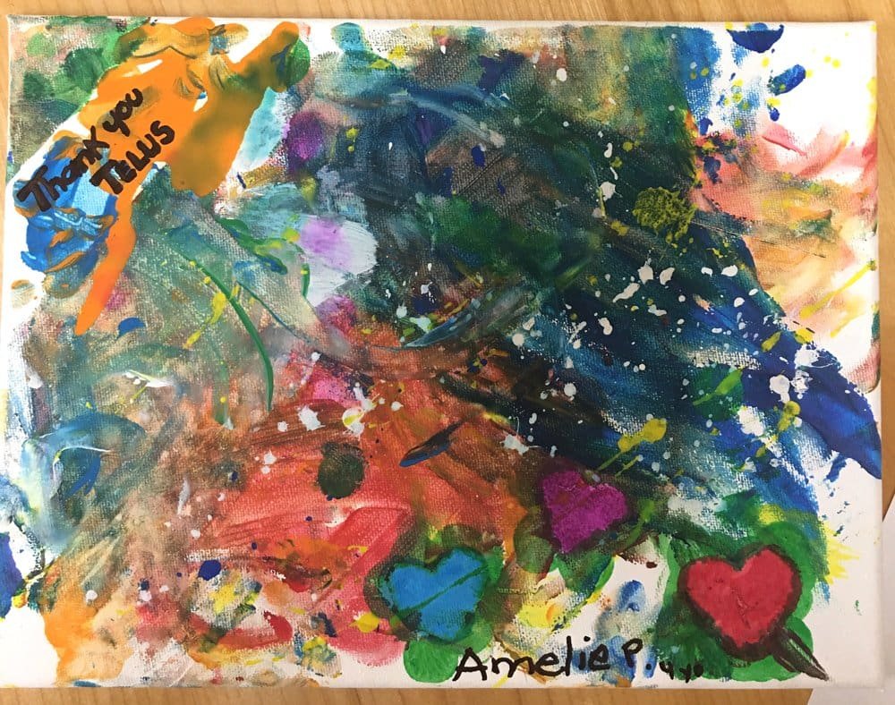 Amelies finished artwork for Telus showing bright colours