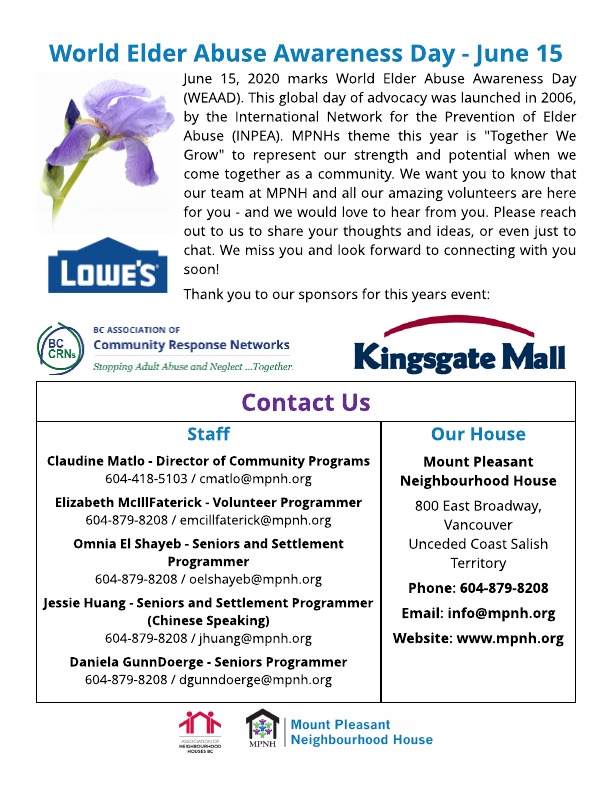 Get Connected Newsletter for Seniors June 2020 page 2